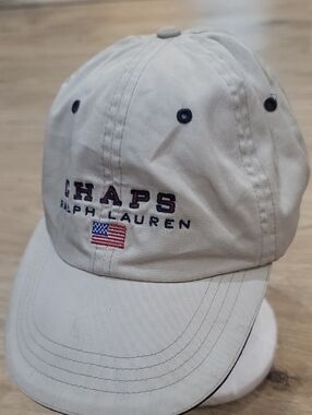 Ralph Lauren Khaki Baseball Cap with Navy Embroidery and American Flag